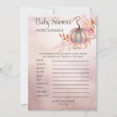 Invitation Citrouille rose Boho Pampas Baby shower Mot (Devant)