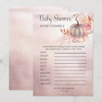 Citrouille rose Boho Pampas Baby shower Mot