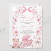 Invitation Citrouille rose Coquette Baby shower de transport (Devant)