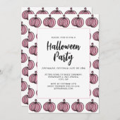 Invitation Citrouille rose d'Halloween (Devant / Derrière)