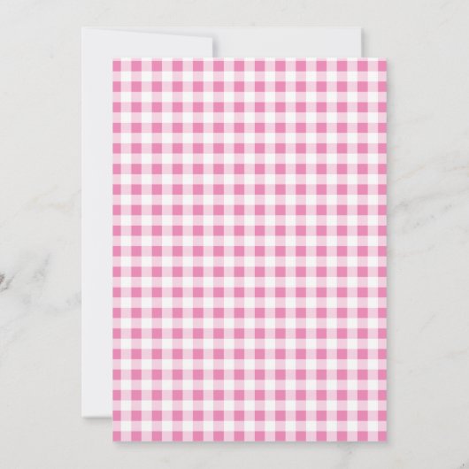 Invitation Citrouille rose En vichy Plaid Baby Girl Baby show (Dos)