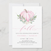 Invitation Citrouille rose et verdure Dîner de répétition aut (Devant)