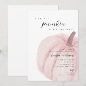 Invitation citrouille rose fille Baby shower (Devant / Derrière)