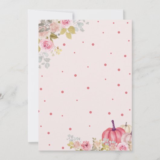 Invitation Citrouille rose floral 2e fête d'anniversaire (Dos)