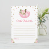 Invitation Citrouille rose Floral Temps Capsule Automne Messa (Debout devant)