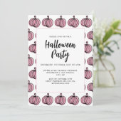 Invitation Citrouille rose Halloween (Debout devant)