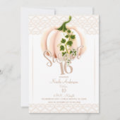 Invitation Citrouille rose pâle Chute Douce 16 Anniversaire (Devant)