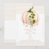 Invitation Citrouille Rose Pâle Fête de Fiançailles COUP DE F (Devant / Derrière)