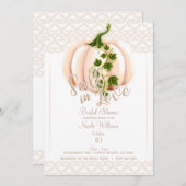 Invitation Citrouille rose pâle TOMBE DANS Fête des mariées A (Devant / Derrière)