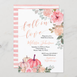 Invitation Citrouille rose Rose Gold chute dans l'invitation 