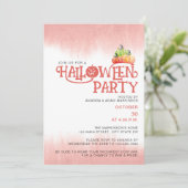 Invitation Citrouille Rouge Éffrayant Halloween Party Invitat (Debout devant)