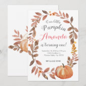 Invitation Citrouille russe d'automne fête d'anniversaire d'a (Devant / Derrière)