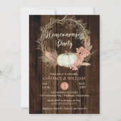 Invitation Citrouille Russe Pampas Wreath Fête de réchauffeme (Devant)