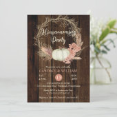 Invitation Citrouille Russe Pampas Wreath Fête de réchauffeme (Debout devant)