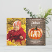 Invitation Citrouille Rustique Automne Anniversaire Invitatio (Debout devant)