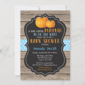 Invitation Citrouille Rustique Automne Baby shower garçon Inv (Devant)