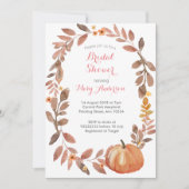 Invitation Citrouille rustique automne Fête des mariées rusti (Devant)