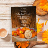 Invitation Citrouille rustique Automne Grange Mariage Dîner d