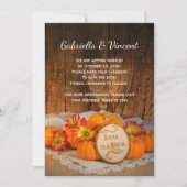 Invitation Citrouille rustique Automne Grange Mariage Enregis (Devant)