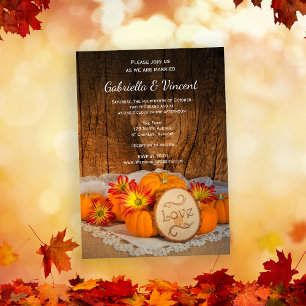 Invitation Citrouille rustique Automne Mariage de la grange
