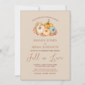 Invitation Citrouille rustique Automne Mariage neutre (Devant)