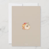 Invitation Citrouille rustique Automne Mariage neutre (Dos)