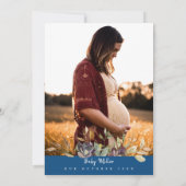 Invitation Citrouille rustique Baby shower bleu classique (Dos)