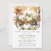 Invitation Citrouille rustique | Baby shower d'automne neutre (Devant)
