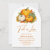 Invitation Citrouille rustique brûlé orange chute dans l'amou (Devant)