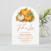 Invitation Citrouille rustique brûlé orange chute dans l'amou (Debout devant)