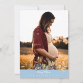 Invitation Citrouille rustique Camion Baby shower bleu bébé (Dos)