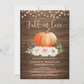 Invitation Citrouille rustique chute dans l'amour Fêtes des m (Devant)