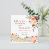 Invitation Citrouille rustique chute dans le Baby shower d'am (Debout devant)