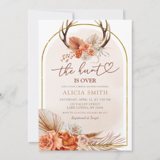 Invitation Citrouille rustique Coquette tomber dans la douche (Devant)