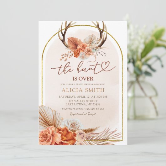 Invitation Citrouille rustique Coquette tomber dans la douche (Debout devant)