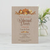 Invitation Citrouille rustique d'invitation de dîner de (Debout devant)