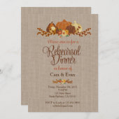 Invitation Citrouille rustique d'invitation de dîner de (Devant / Derrière)
