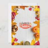 Invitation Citrouille rustique Elegance Feuilles & Épicerie (Dos)