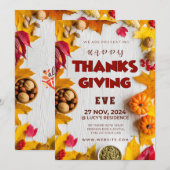 Invitation Citrouille rustique Elegance Feuilles & Épicerie (Devant / Derrière)