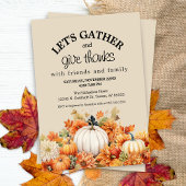 Invitation Citrouille Rustique Faisons un Friendsgiving