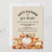 Invitation Citrouille Rustique Faisons un Friendsgiving (Devant)