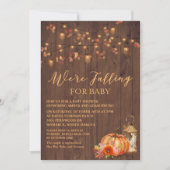 Invitation Citrouille Rustique Feuille Baby shower de bois In (Devant)