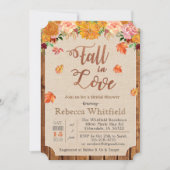 Invitation Citrouille Rustique Feuille Baby shower de bois In (Devant)