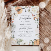 Invitation Citrouille rustique Floral Genre Baby shower neutr