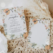 Invitation Citrouille rustique Floral Genre Baby shower neutr