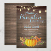 Invitation Citrouille rustique Mason Jar String Baby shower (Devant / Derrière)