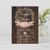 Invitation Citrouille rustique Pampas Wreath Couple douche (Debout devant)