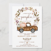 Invitation Citrouille rustique Pickup Truck Baby shower en te (Devant)