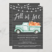 Invitation Citrouille rustique tomber dans l'amour Fête des m (Devant / Derrière)