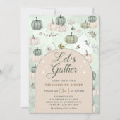 Invitation Citrouille Sage Automne part Thanksgiving (Devant)